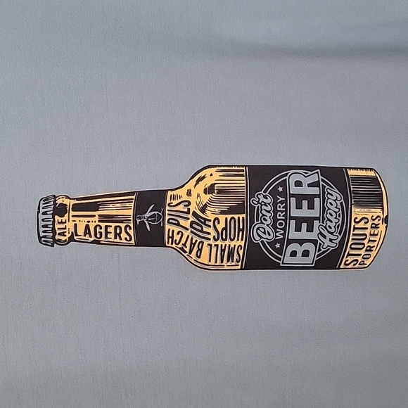 Original Penguin Size M "Don't Worry BEER Happy" Blue T-Shirt NEW with Tag - Picture 2 of 9